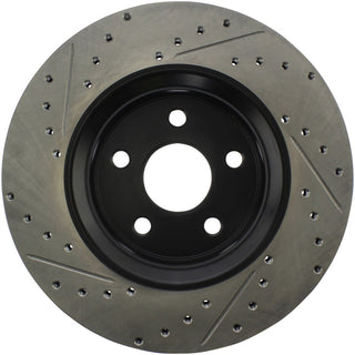 StopTech Brake Rotor (FRONT DRIVER-SIDE): Dodge Durango (11-23) / Jeep Grand Cherokee (11-23) / Grand Cherokee L (22-23) / Grand Cherokee WK (22) Drilled & Slotted
