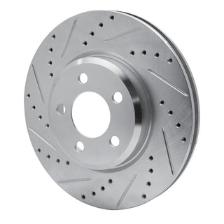 DFC 05-23 Chrysler 300 Front Left Drilled & Slotted Silver Brake Rotor - Precision-Cut, Durable Iron Castings for Smooth Stopping