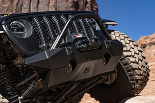 ICON Pro Recessed Impact Front Bumper: Jeep Wrangler (18-22) / Gladiator (20-22) w/ Bar and Tabs
