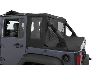 Bestop 4-Door Halftop Soft Top Premium Black Twill (F&R): Jeep Wrangler JK 2007-2018 3.6L/3.8L V6