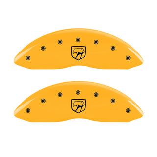 MGP 4 Caliper Covers Engraved Front Viper Rear Snake Yellow Finish Black Char 2002 Dodge Viper