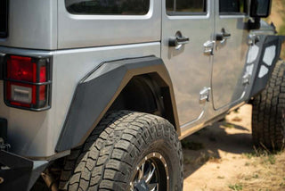 DV8 Offroad Armor Fender Flares: Jeep Wrangler JK 2007-2018 3.8L/3.6L V6/2.0L Turbo - Black