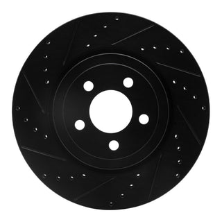 DFC 05-23 Chrysler 300 Front Left Drilled & Slotted Black Brake Rotor