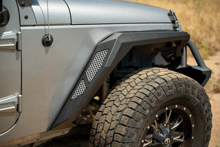 DV8 Offroad Armor Fender Flares: Jeep Wrangler JK 2007-2018 3.8L/3.6L V6/2.0L Turbo - Black