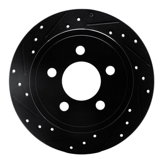 DFC 03-07 Jeep Wrangler Rear Left Drilled & Slotted Brake Rotor - Precision-Cut and Durable Iron Casting