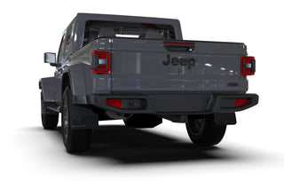 Rally Armor Black Mud Flap: Jeep Gladiator 2020-2024 w/ Grey Logo