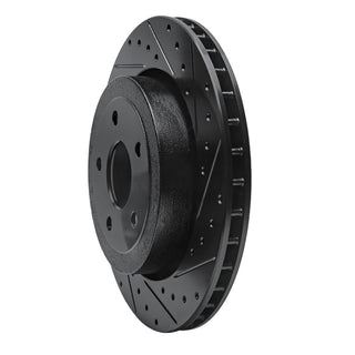 DFC 06-10 Jeep Grand Cherokee Rear Right Drilled & Slotted Black Brake Rotor