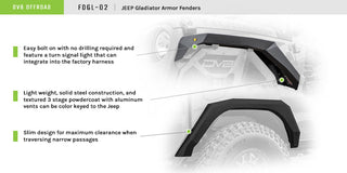 DV8 Offroad Armor Fenders: Jeep Gladiator 2020-2021