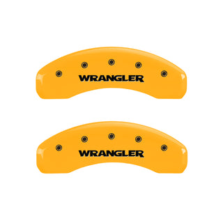 MGP 4 Caliper Covers Engraved Front & Rear Wrangler Yellow Finish Black Char 2003 Jeep Wrangler