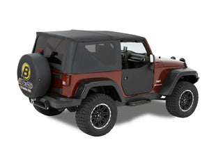 Bestop Lower Fabric Doors (Front Black Diamond): Jeep Wrangler JK 2007-2011 3.8L / 2012-2018 3.6L V6