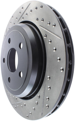 StopTech Rear Rotor (REAR): Dodge Durango (17-23) / Jeep Grand Cherokee (12-21) w/ Slotted & Drilled