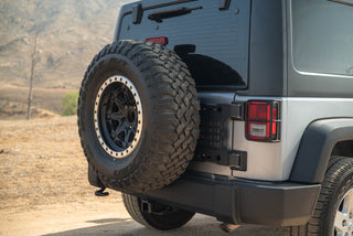 DV8 Offroad Tailgate Reinforcement Molle Panel: Jeep Wrangler JK 2007-2018 3.8L/3.6L V6/2.0L Turbo - Black