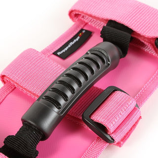 Rugged Ridge Ultimate Grab Handles Pink: Fits Jeep Wrangler/Gladiator 1991-2023