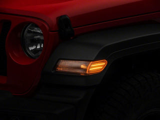 Raxiom Axial LED Fender Flare Marker Lights Clear: Jeep Wrangler JL 2018-2025 6.4L 392 / 3.6L V6 / 3.0L EcoDiesel