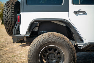 DV8 Offroad Rear Inner Fender Satin Aluminum (REAR): Jeep Wrangler JK 2007-2018 3.8L/3.6L V6/2.0L Turbo - Satin Black
