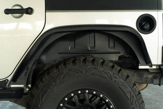 DV8 Offroad Slim Steel Fender Flares: Jeep Wrangler JK (07-18) / Grand Cherokee (05-10) - Black Powder Coat