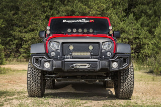 Rugged Ridge Spartacus Front Bumper Black: Jeep Wrangler 2007-2018 2.0L/3.6L/3.8L V6