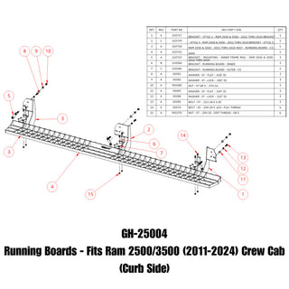 GEN-Y Running Boards Crew Cab: Ram 2500 / 3500 2011-2024 5.7L / 6.7L Diesel