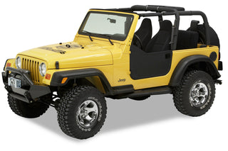 Bestop Lower Fabric Doors Black Denim (FRONT): Jeep Wrangler TJ 1997-2006 2.5L/4.0L