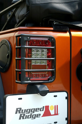 Rugged Ridge Textured Black Tail Light Euro Guards: Jeep Wrangler 2007-2018 3.6L/3.8L V6