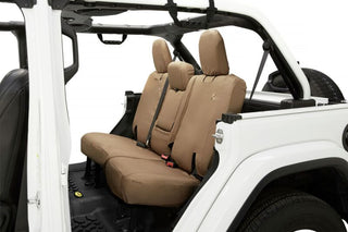 Bestop Rear Seat Covers Fold Down Arm Rest (REAR): Jeep Wrangler JL 2018-2023 2.0L Turbo/3.6L V6 Tan