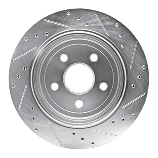 R1 Concepts Drilled & Slotted Brake Rotor (REAR LEFT): Fits Dodge Durango / Jeep Grand Cherokee 2011-2026 w/ Silver