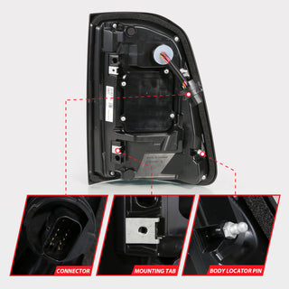 ANZO 19-24 RAM 1500 (Factory LED Models ONLY) Full LED Tail Lights SeqSig Black - Pair