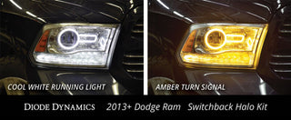 Diode Dynamics Dodge Ram Halo Lights LED Switchback Kit: Fits Ram 2013-2018 6.7L Diesel / 5.7L Hemi