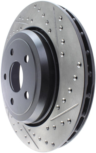 StopTech Rear Brake Rotor (REAR DRIVER SIDE): Dodge Durango (17-23) / Jeep Grand Cherokee (12-21) w/ Slotted and Drilled