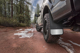 Husky Liners Black Rubber Front Mud Flaps: Fits Most Dodge / Jeep / Ram Models w/ Weight