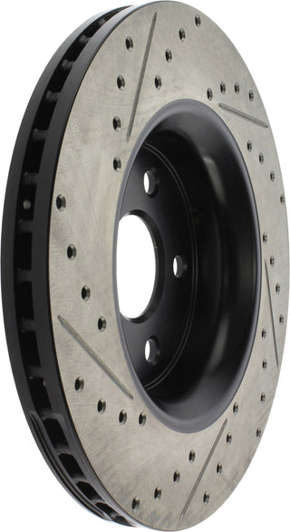 StopTech Brake Rotor (FRONT DRIVER-SIDE): Dodge Durango (11-23) / Jeep Grand Cherokee (11-23) / Grand Cherokee L (22-23) / Grand Cherokee WK (22) Drilled & Slotted