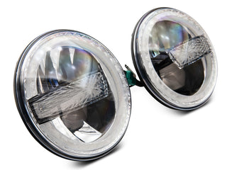 Raxiom 7-Inch LED Headlights w/ Halos: Jeep Wrangler 1997-2018 - Black Housing