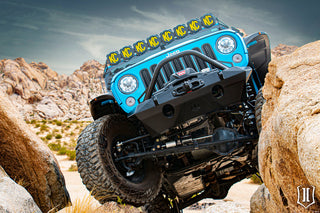 ICON Pro Series Front Bumper Rec Winch Mount: Jeep Wrangler JK (07-18) w/ Bar and Tabs