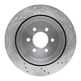R1 Concepts Rear Drilled & Slotted Brake Rotor (REAR LEFT): Dodge Durango 1998-2003 3.9L/4.7L