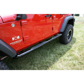 Rugged Ridge 3-In Round Side Steps: Jeep Wrangler 2007-2018 3.6L V6