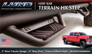 LUND Terrain HX Step Nerf Bars Black: Fits Ram 1500 Crew 2009-2015 3.6L/5.7L