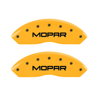 MGP 2 Caliper Covers Engraved Front Mopar Yellow Finish Black Char 2006 Jeep Wrangler