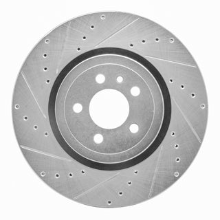 DFC 14-23 Dodge Charger Front Left Drilled & Slotted Silver Brake Rotor