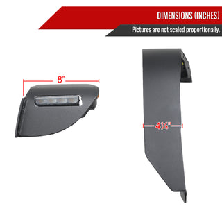 Spec D Flat Front Fender Flares w/ Switchback LED's (2pc): Jeep Gladiator 2020 - 2025