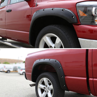 Spec D Riveted Style Fender Flares (Smooth Black, 4pc): Dodge Ram 2002 - 2009