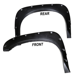 Spec D Riveted Style Fender Flares (Smooth Black, 4pc): Dodge Ram 2002 - 2009