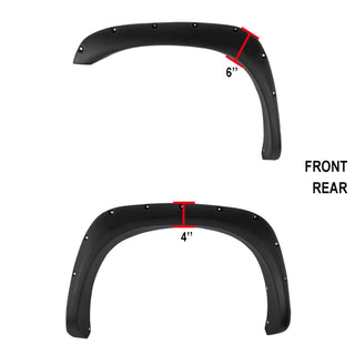 Spec D Riveted Style Fender Flares (Smooth Black, 4pc): Dodge Ram 2002 - 2009
