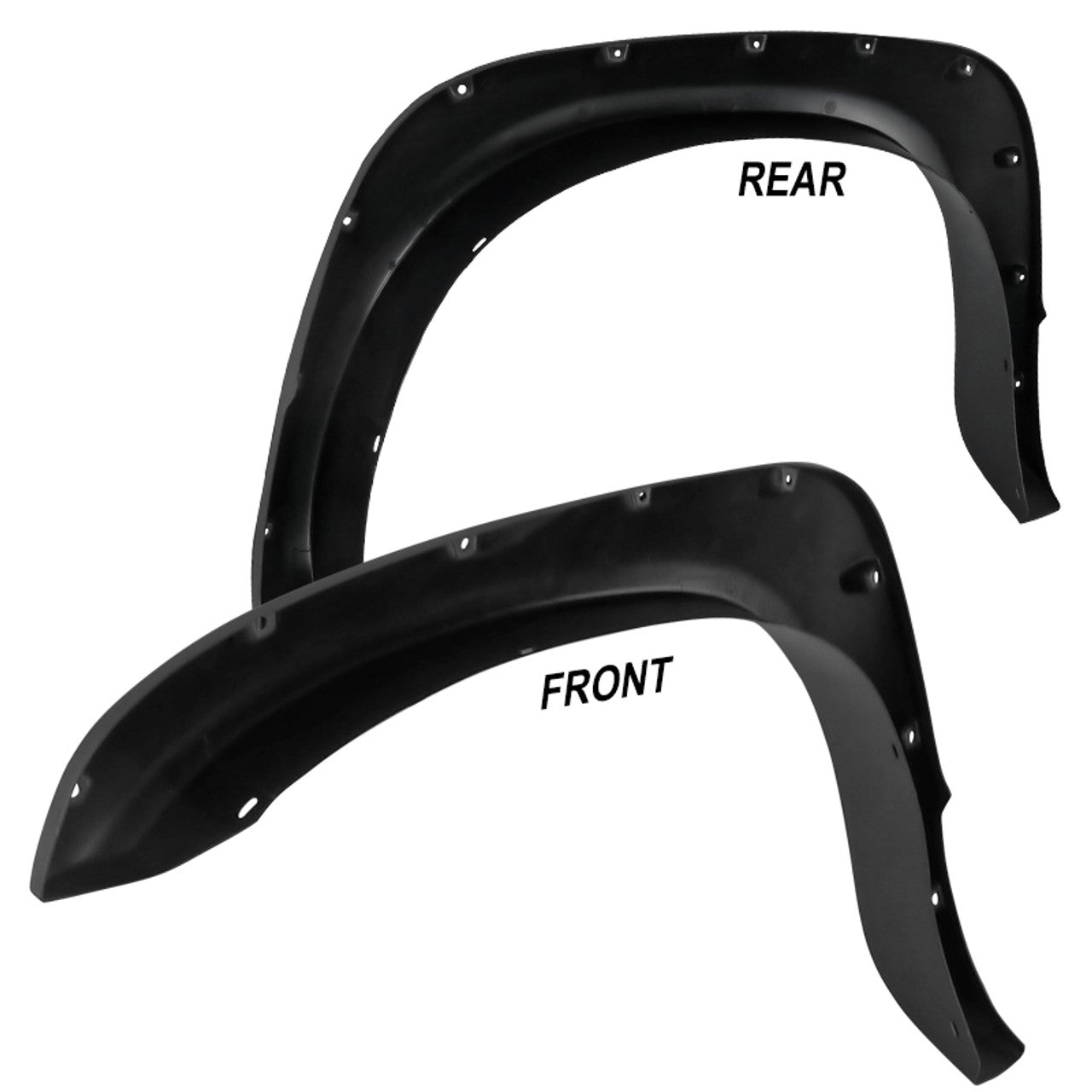 Spec D Riveted Style Fender Flares (Smooth Black, 4pc): Dodge Ram 2002 - 2009