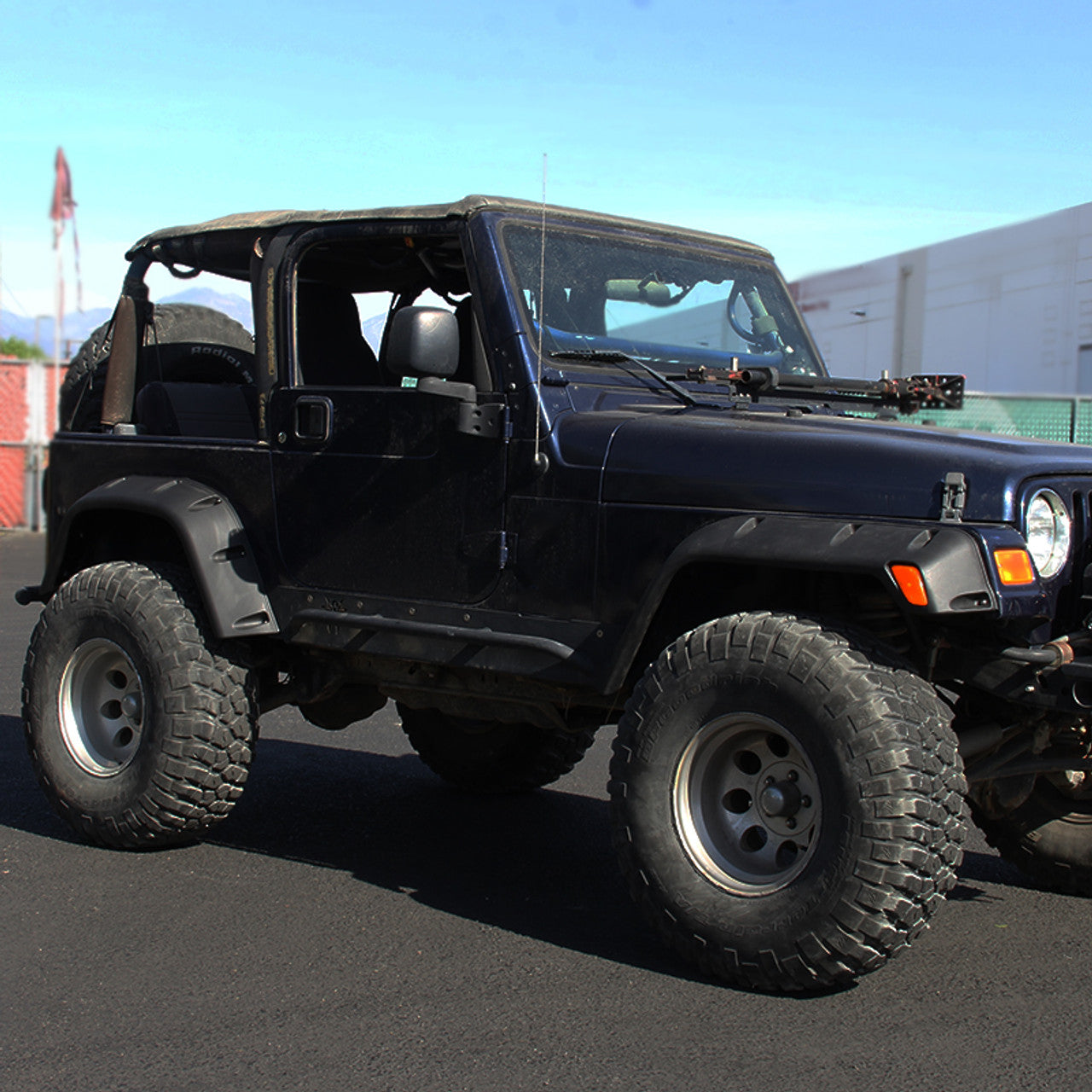 Spec D Extended Fender Flares (Textured Black, 6pc): Jeep Wrangler TJ 1997 - 2006