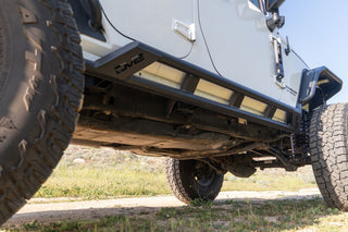 DV8 Offroad HD Rock Sliders 2" Tubing: Jeep Wrangler JK 4-Door 2007-2018 3.8L/3.6L V6/2.0L Turbo - Black
