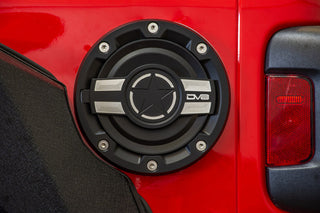 DV8 Offroad Aluminum Fuel Door: Jeep Wrangler 2018-2021