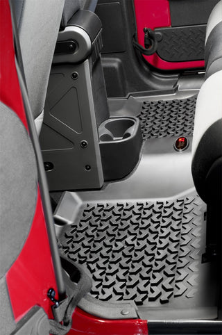 Rugged Ridge Floor Liner Front/Rear/Cargo Black: Jeep Wrangler 2011-2018 3.6L/3.8L V6