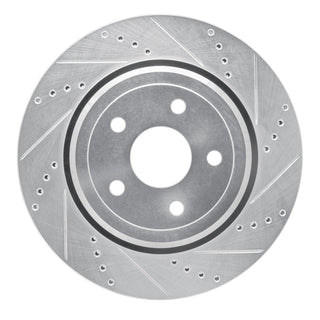R1 Concepts Rear Right Drilled & Slotted Brake Rotor: Fits Dodge Durango / Jeep Grand Cherokee 2011-2026