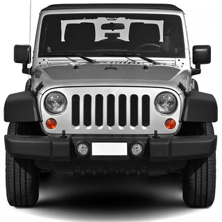Spec D Black SS Mesh Grille Inserts: Jeep Wrangler JK 2007-2018