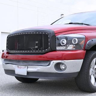 Spec D Stainless Steel Black Mesh Grille: Dodge Ram 2006 - 2008